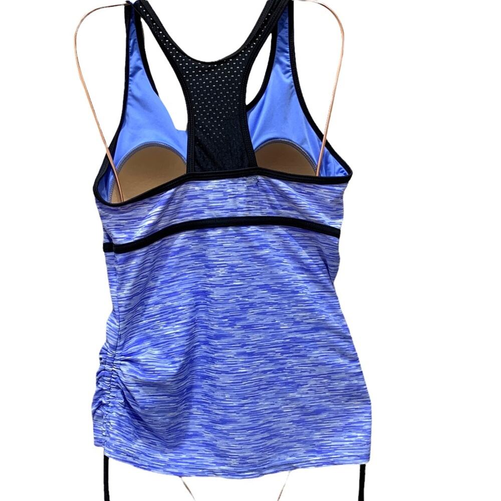 Free Country Mesh Zip-Up Racerback blue Tankini Top medium - Picture 4 of 11
